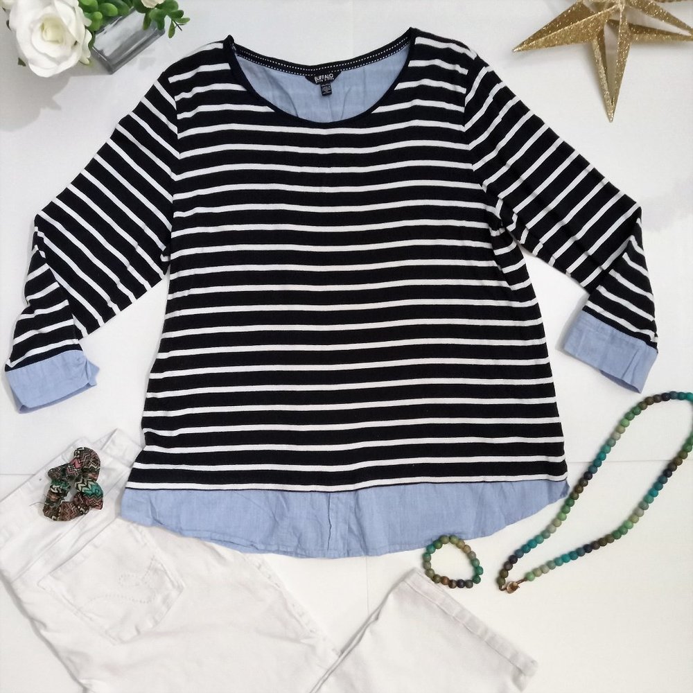 Buffalo David Bitton striped white and blue top XXL